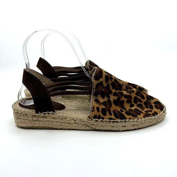 Picon Calf Hair Leopard Print  Espadrille Slip On Sandal 9 US - Picture 3 of 9